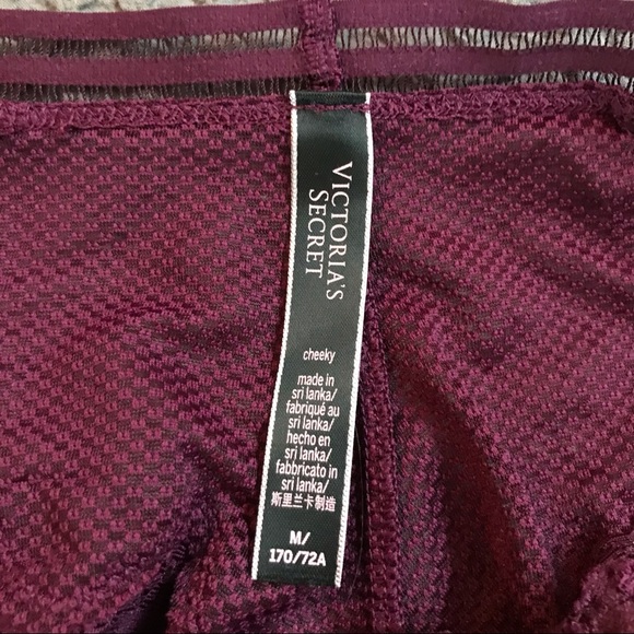 Beautiful plum colored VS lined demi bra with 2 matching pairs of panties EUC - Picture 10 of 12